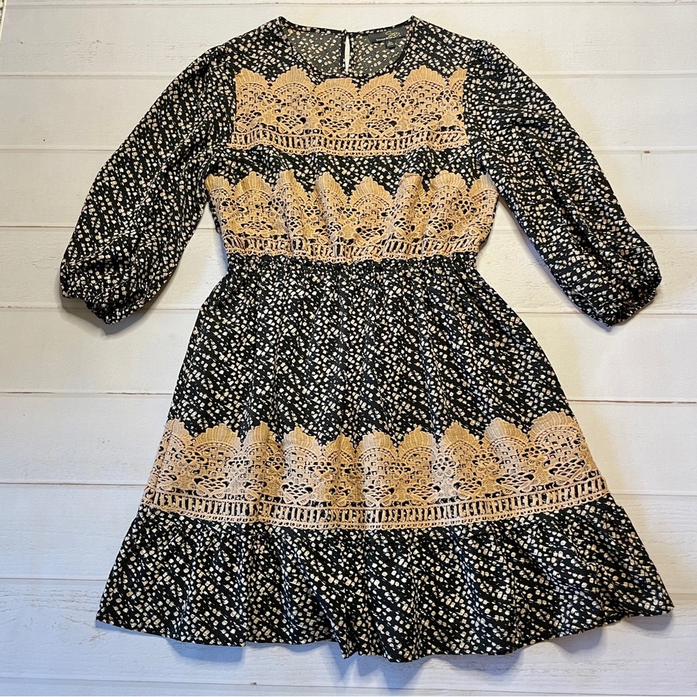 NWT - Suzanne Betro - Women’s Black & Tan Dress